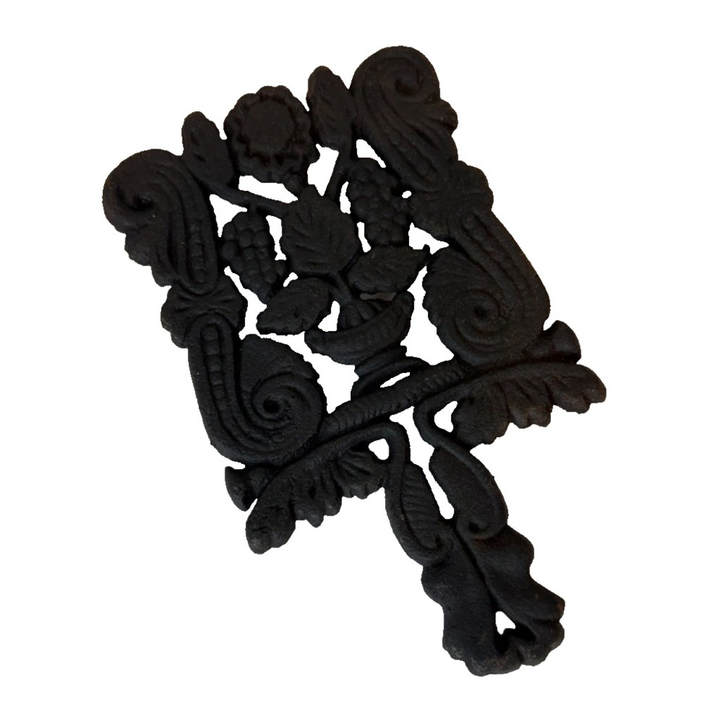 Vintage Griswold Cast Iron Trivet No 1729 Grapes and Scrolls